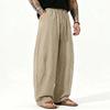 Men S Loose Fit Linen Blend Long Pants Solid Color Breathable