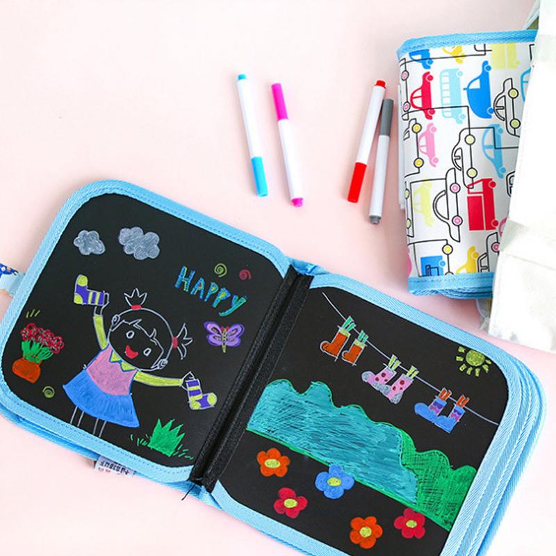 Baby Toys Set Painting Drawing Toys Black Board with Magic Pen Chalk Painting Coloring Book Funny Toy Kid Painting Blackboard