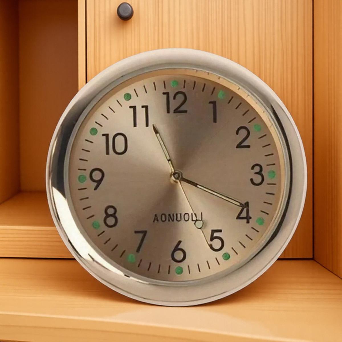 Universal Round Car Clock Stick On LED Dashboard Watch Decoration for SUV and Vehicle Interior Accessories