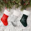 Christmas Beautifully Crafted Stockings With Plush Edging And Festive Snowflake Designs In Colors Three