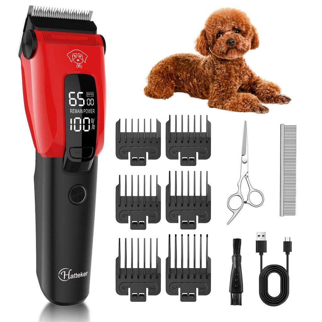 Hatteker Pet Electric Clippers – Dog Grooming Trimmer, Cat Hair Shaver, Pet Fur Cutter & Haircut Scissors Set