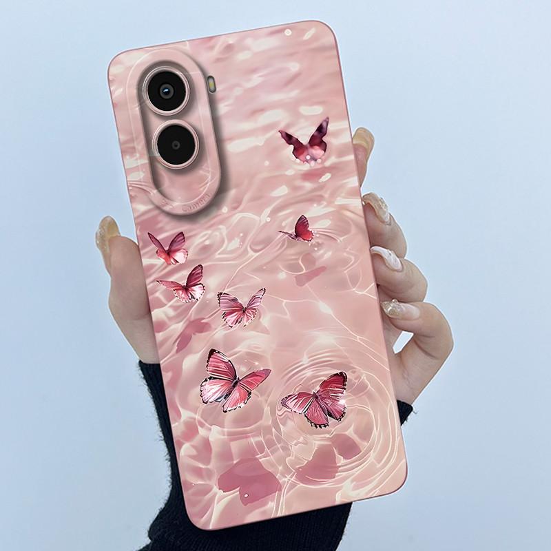 

For Poco M7 4G PocoM7 Case Fashion Simplicity Flowers Soft Liquid Silicone Cover For Xiaomi Poco M7 4G Shockproof Bumper Funda Poco M7 4G