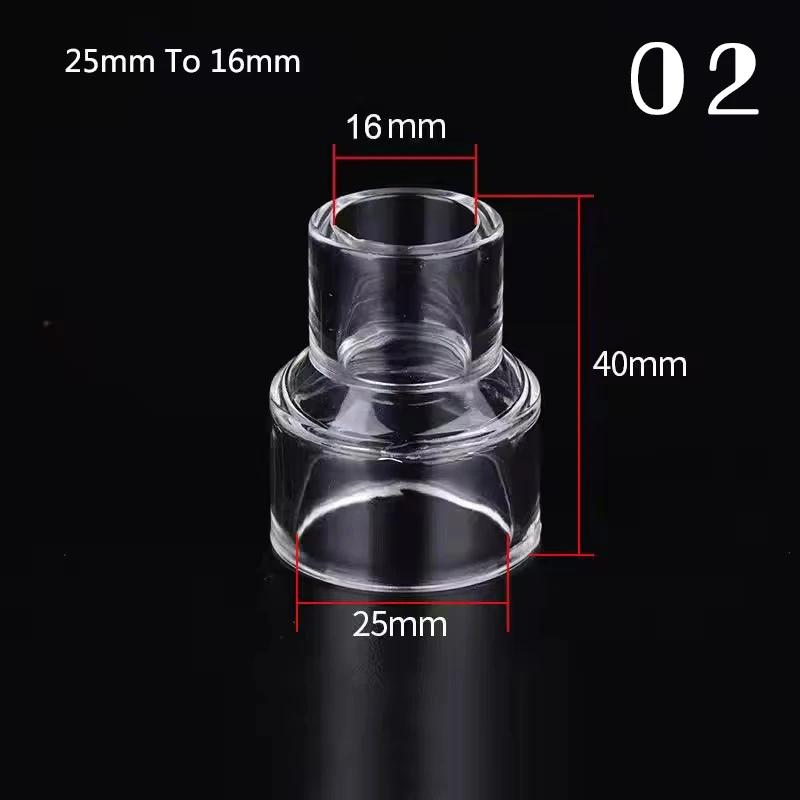 5PCS Acrylic Transparent Reducing Adapter for Direct Size Matching Straight-Through Pmma Aquarium Water Pipe Fittings Accessory