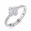 Women's Adjustable Four-Leaf Clover Ring - Simple, High-End Design with Micro-Inlay and Open Band