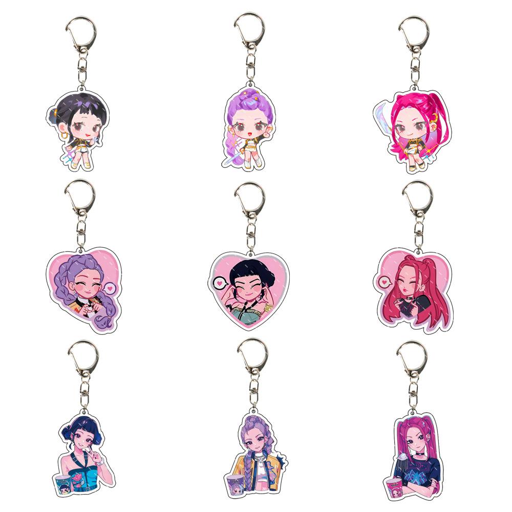Kpop Dämonenjäger Huntrix Saja Boys Schlüsselanhänger Zubehör Schmuck Rumi Zoey Jinu Mira Habe Meine Seele Verkauft Schlüsselringe Fan Geschenke zum Mitnehmen Mini Leicht