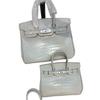 Geantă platinum cu model crocodil transfrontalier 20/25/30 cm Modă europeană și americană geantă tote portabilă cu model piatră en-gros
