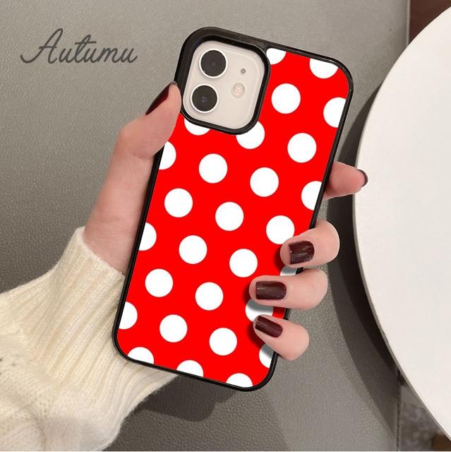 Mega Polka Dots Black White Phone Case for iPhone 11 12 13 14 Pro Max Mini X XR XS SE 2020 6S 7 8 Plus Samsung S21 S22 Shell