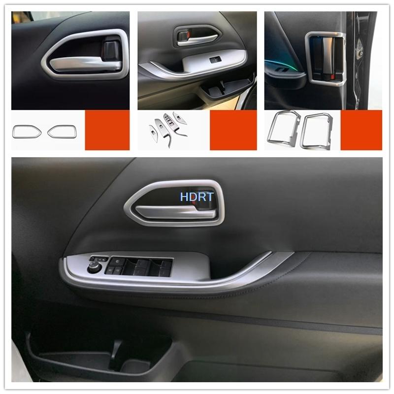 Car Styling Gear Shift Rear Air Vent Outlet Window Control Panel Water Cup Trim Silver Interior For Toyota Voxy 90 Series  +