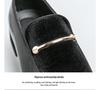 British Style Plus Size Men's Patent Leather Loafers with Pointed Toe and Rubber Sole