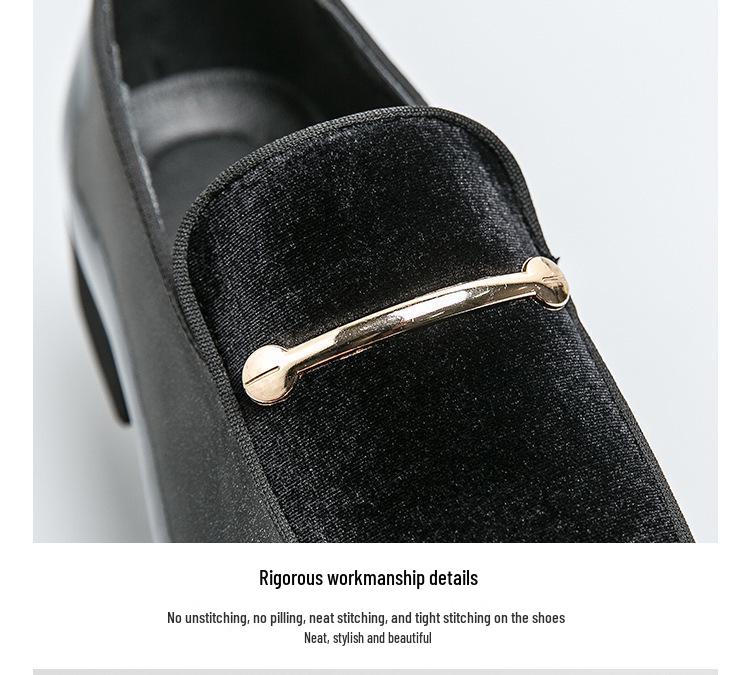 British Style Plus Size Men's Patent Leather Loafers with Pointed Toe and Rubber Sole