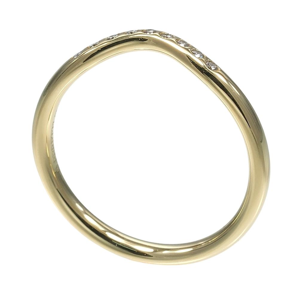 TIFFANY&Co. Gebogener Bandring K18 Gelbgold/9P Diamant #6.0(US-Grösse) 2,53g Damen Gebraucht