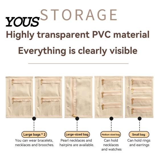 Removable Storage Pages Jewelry Organizer, with Zipper And Design, Portable Flexible Space Organizer Travel Bag for Necklaces Rings Earrings Bracelets
