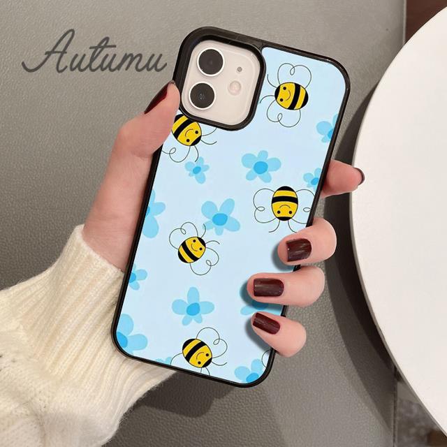 Bumble Bee Honeycomb Honey Phone Case for iPhone 11 12 13 14 Pro Max Mini XR XS SE 2020 6 7 8 Plus Samsung Galaxy S21 S22 Cover