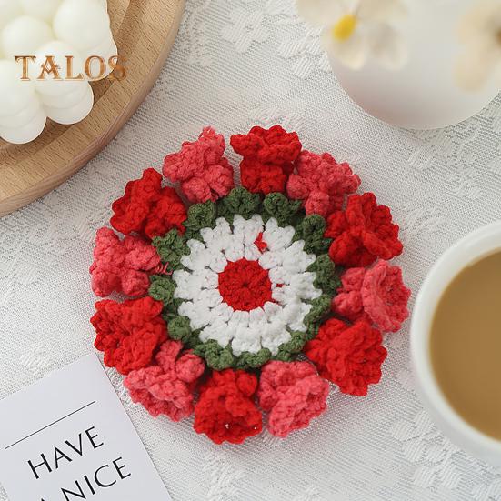 Blomväv Underlägg Halkskydd Mugghållare Bordstabletter Dekorativ Virkad Liljekonvalj Dryckesunderlägg Återanvändbar Bordsmatta Kökstillbehör