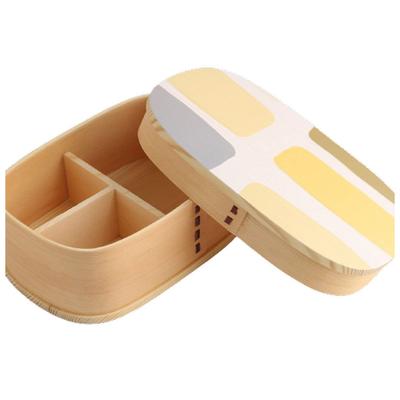 J-kitchens Humidity-Regulating Wooden Lunch Box, 18.5cm X 12.5cm X 6.8cm, 700ml, Urethane Coating, Kishu Maki-e Design, Current Model