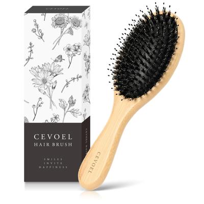 By Beauty CEVOEL Hair Brush Paddle Brush Natural Pig Hair Habits for Brush Hair Ladies Comb Hair Smooth [Supervised Professionals] [New