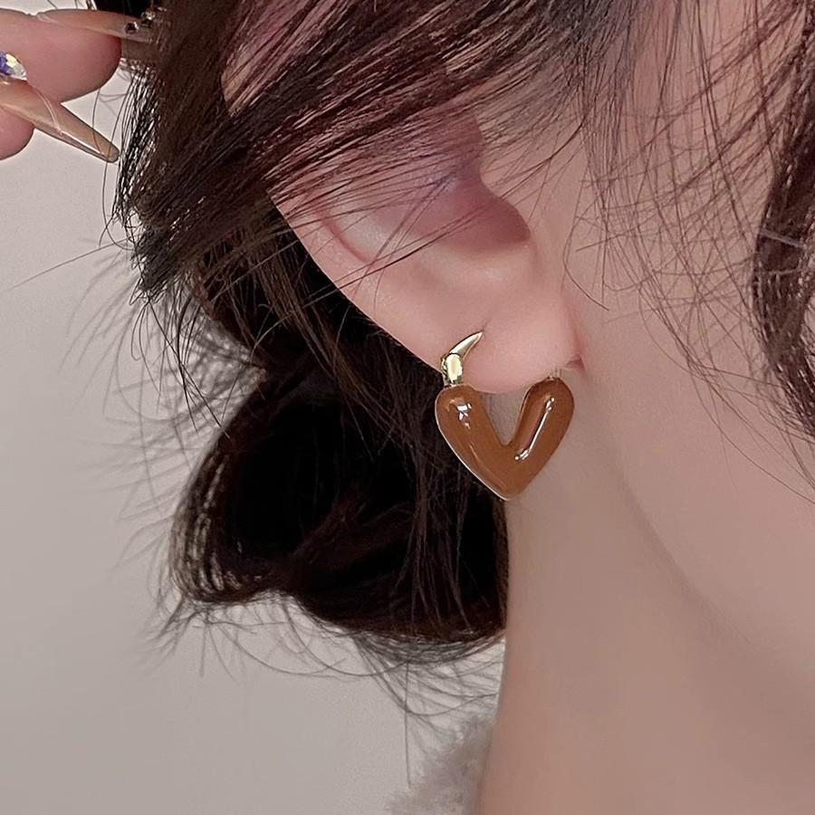 Maillard Amber Retro Hong Kong Style Earrings Women's Light Luxury High-end Niche Earrings Earrings