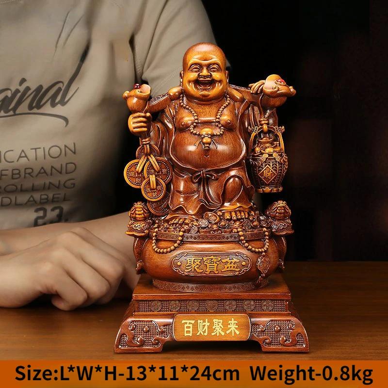 

Украшение в виде чаши с сокровищами Будды Майтрейи, цвет древесного зерна, привлекает богатство, большая статуя Будды в виде живота, подарок для переезда в гостиную