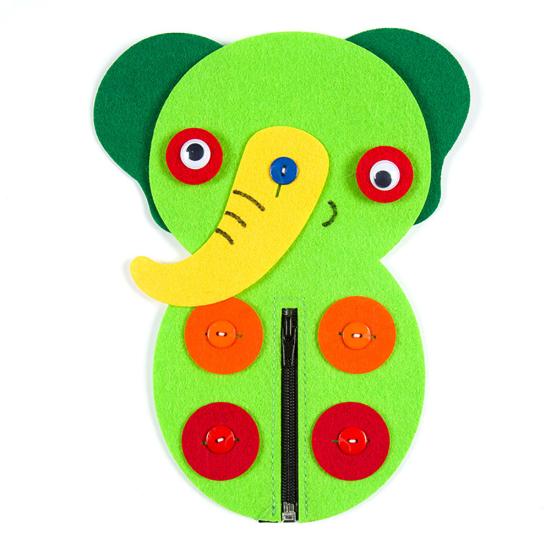 Cute Animal Flower Zipper Button DIY Non-Woven Boards Children Teaching Toy
