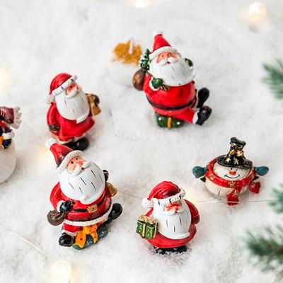 Christmas Resin Santa Claus Snowman Desktop Decoration Christmas Showcase Desktop Display Decoration Photography Props