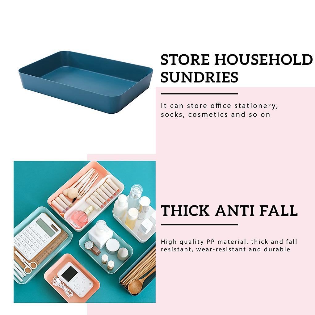 Storage Box Rectangular Plastic Desktop Drawer Cosmetic Case Stationery Organizer Socks Container