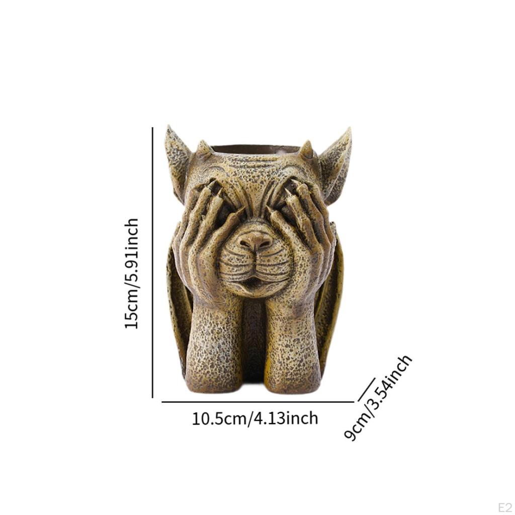 Gargoyle Sculpture Flower Planter for Plant Small Landscaping Gothic Flowerpot Pot