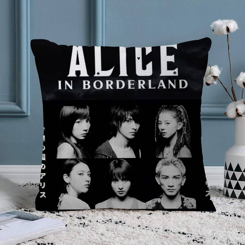 Hot TV Alice In Borderland Pillow Cover for Bedroom Room and Living Room Sofa Decorative Cushion Cover