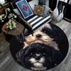 Shih Tzu Round Area Rug,Carpet Rug for Living Room Bedroom Sofa Playroom Decor,Non-slip Floor Mat