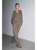Spring 2025 Women's Linen V-Neck Long Sleeve Shirt & Wide-Leg Pants Casual Set
