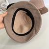 Jesień i zima nowy kapelusz typu bucket damski plisowane rondo wszechstronny mieszanka wełny zimowy ciepły temperament elegancki kapelusz typu basin