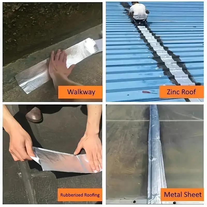 Strong Waterproof Tape High Temperature Resistance Aluminum Foil Thicken Butyl Tape Wall Pool Roof Crack Duct Repair Sealed Self Tape