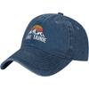 Lake Tahoe Mountain Sunset Washed Baseball Cap Vintage Distressed Cotton Dad Hat for Unisex