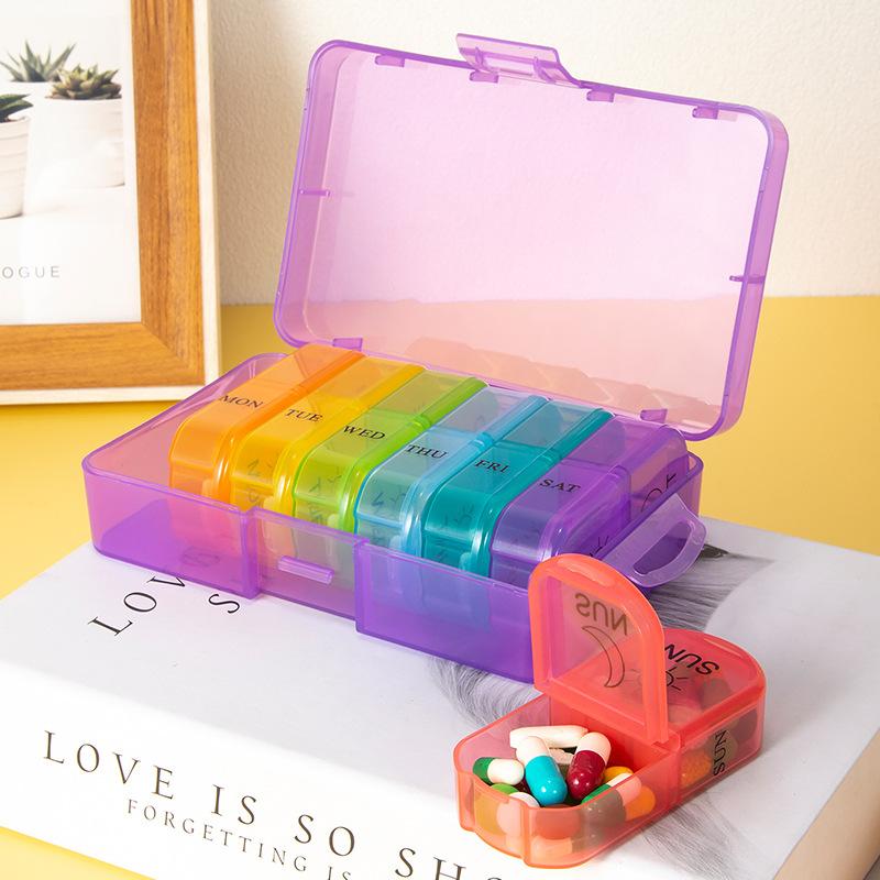 Weekly Pill Organizer 2 Times A Day, Portable Week Twice Pill Holder Container, AM PM Pill Case for Medicine Vitamin Medication Supplement