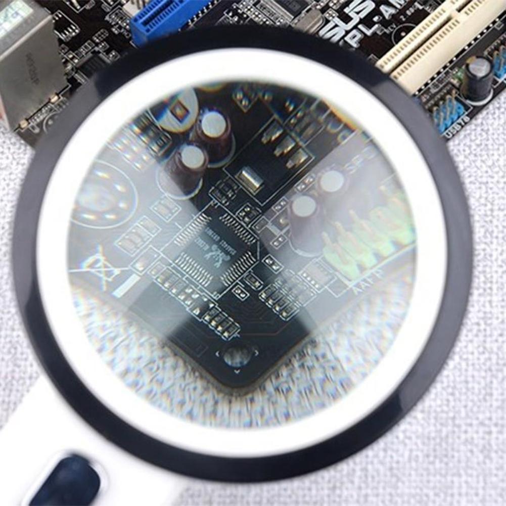 30X Magnifying Glass with LED Light Handheld Lighted Magnifier for Close Work Reading Inspection