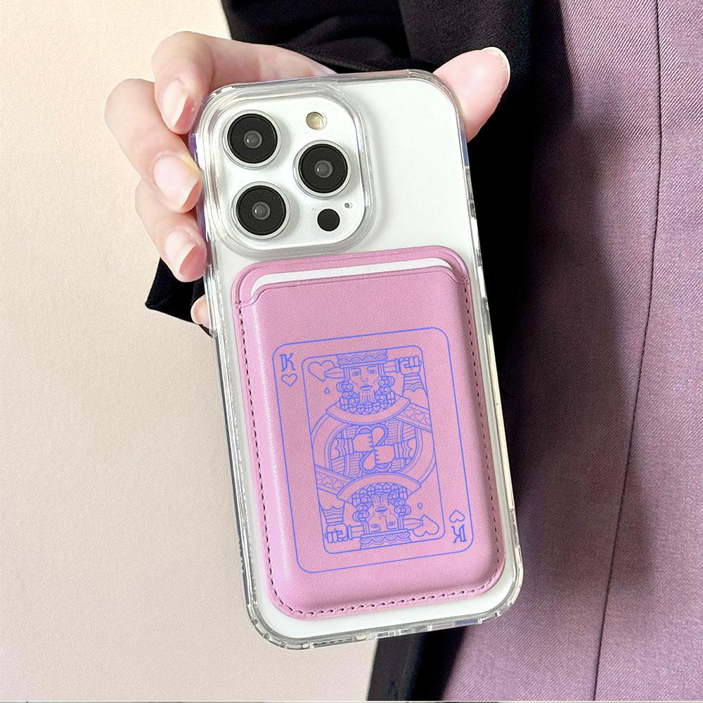 Poker Pattern For Magsafe wallet Magnetic Card holder Phone Case For iPhone 16 13 16 15 12 14 17 Pro Max Case 16E 15 Plus Cover