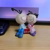 Cartoon Character Couple Doll Sitting Love Statue Ornament, Suitable for Wedding Home Counter Car Interior Decoration
