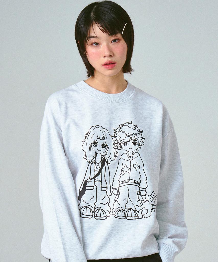GRAVER [Unisex] Girl&Boy Sweatshirt_2 Colors