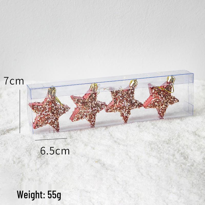 NUCHI Christmas Multicolor Ornament Set: Unique Painted Balls & Star Tree Topper for Holiday Decorations