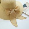 2024 New Summer Sunscreen Hat Bowknot Straw Hat for Women Fashion Wide Brim Sunhat Beach Cap Outdoor Foldable Sweet Breathable