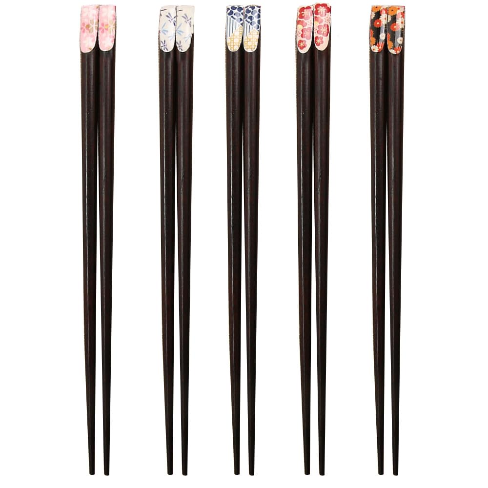 

Wooden Chopstick Set for Lacquered Dishwasher Natural Simple and Easy to Perfect as a Gift for Guests 5-Piece Adults, Chopsticks, Lightweight, 24cm, чёрный