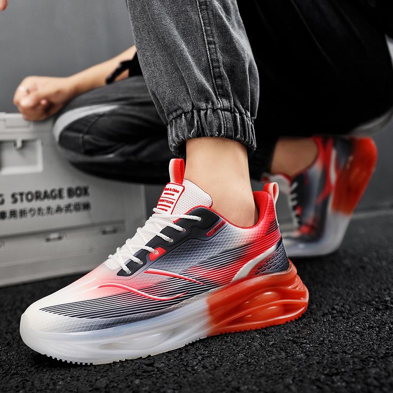 Men’s Red Sports Shoes Running Sneakers Summer Students Large Size Basketabll Shoes Thick Sole Shoes