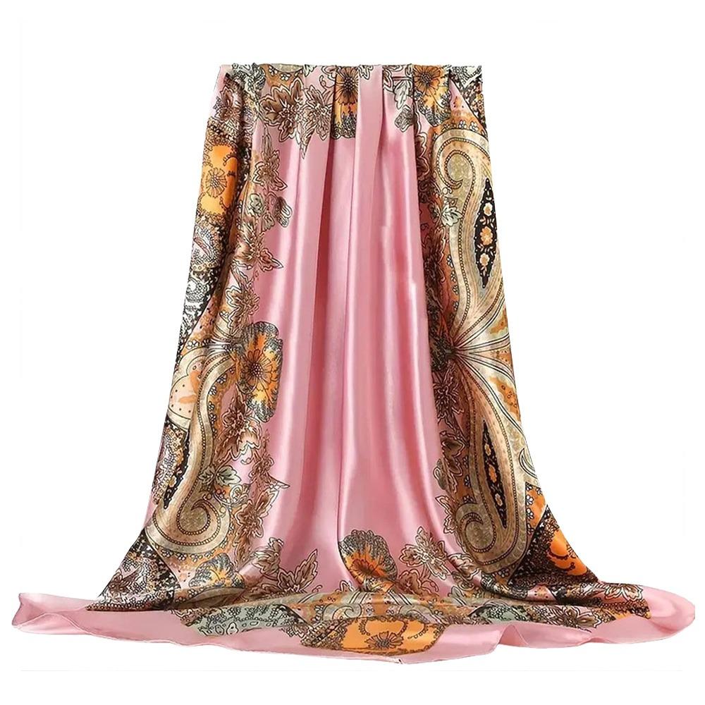 90x90cm Satin Headscarf Print Hair Towel New Square Scarf