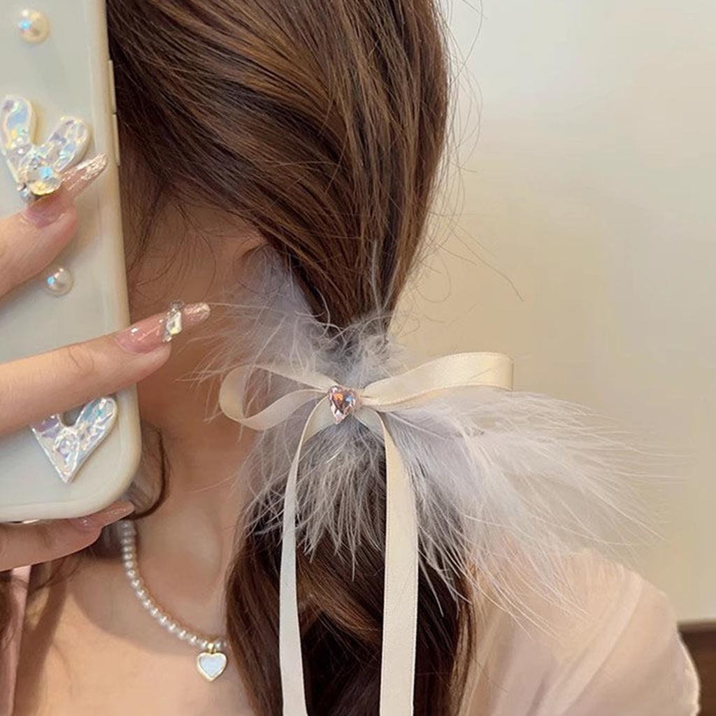 Wing Heart Hair Clip Bows Balletcore Sweet Bows Flat Clip Balletcore Hairpin Bows Elegant Hair Clip for Bunches