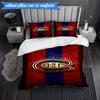 3PCS Canadiens Hockey Team Bedding Set,Including 1pc Duvet Cover And 2pcs Pillowcases Perfect for Bedroom, Dormitory, Fan Christmas Gift