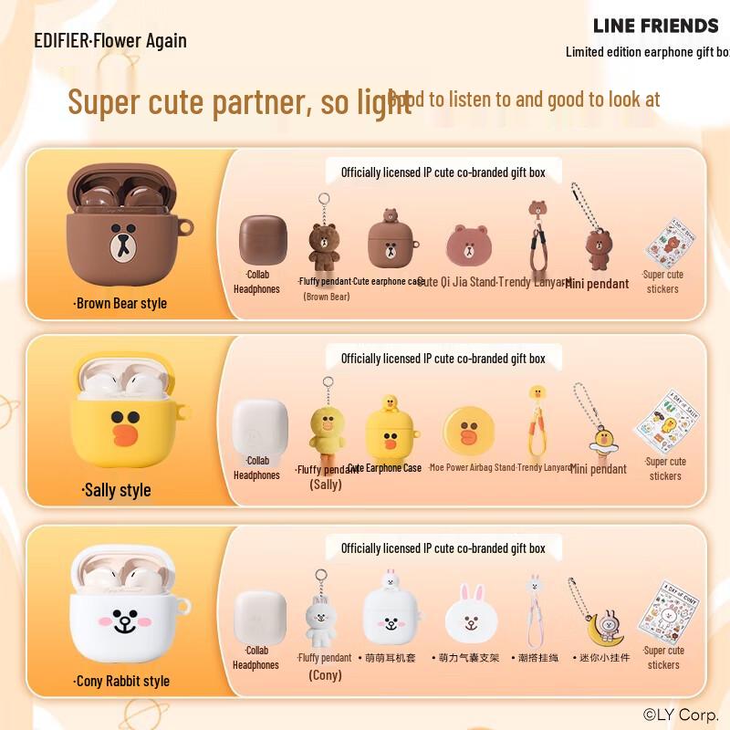 EDIFIER Line Friends Sally Zero Air Słuchawki TWS Zestaw Prezentowy