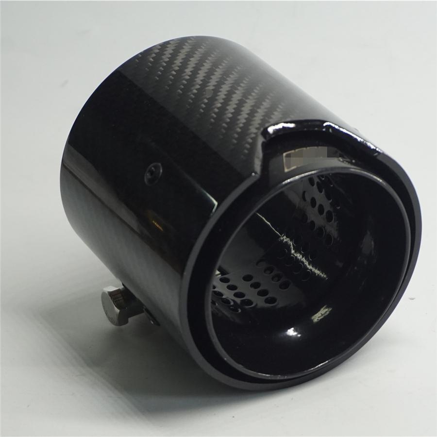 Car Carbon Fiber Exhaust End Tail Tips 71mm in