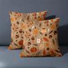 Autumn Pattern Throw Pillow Cover Flat Printing Polyester Cushion Case for Sofa Bedroom Fall Home Decor Thanksgiving