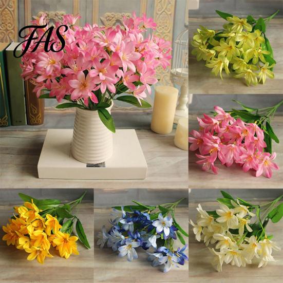1 Boeket Kunstmatige Fake Mini Lelie Bloem Plant Home Office Wedding Party Decor
