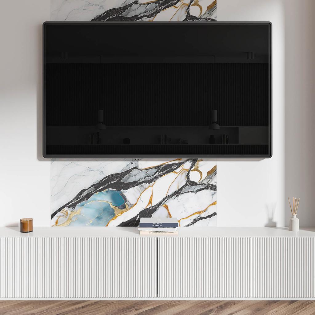 Dekoracja Winylowa Z Nadrukiem Do Montażu Bez Narzędzi 100X50 Cm Wzór Marmuru