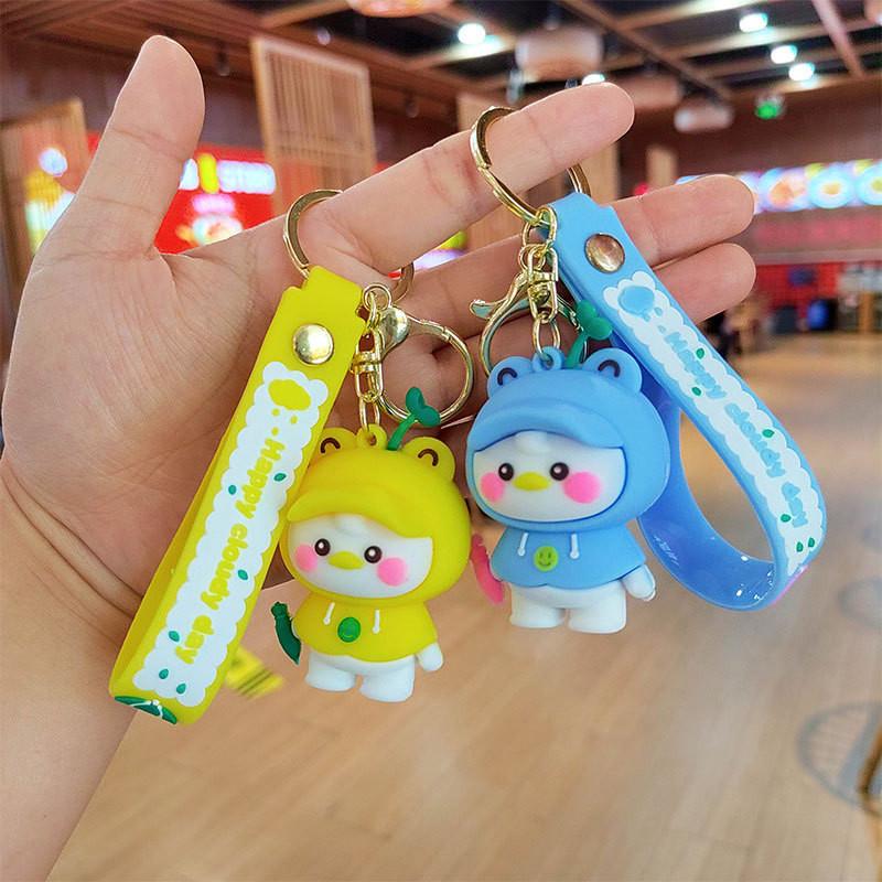 Adorable Silicone Cartoon Duck Keychain Exquisite Bag Charm Gift For All Occasions